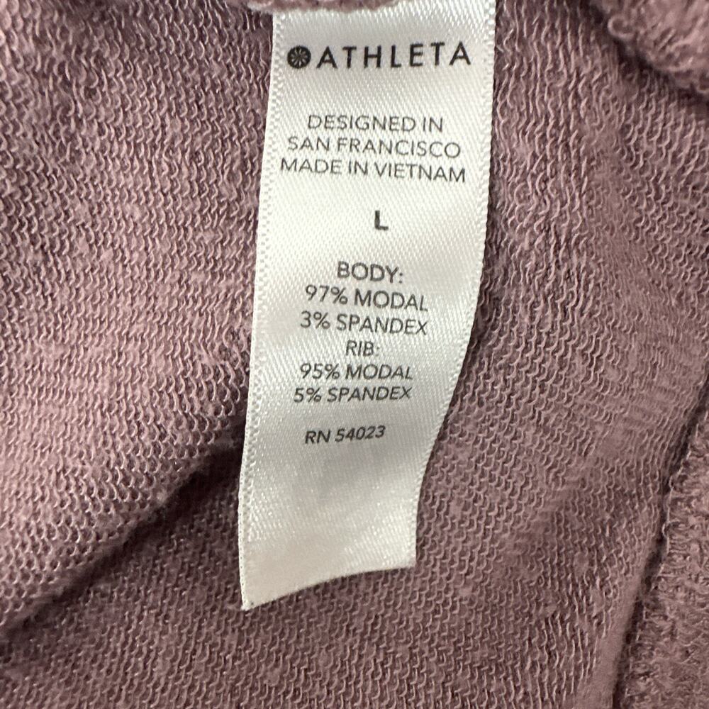 Athleta Sweatshirt‎ Womens Large Purple Pullover Athleisure Boxy Stretch - Picture 7 of 12